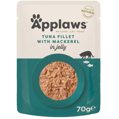 APPLAWS Plic – hrană umedă complementară pentru pisici, ton și macrou în aspic, 70 g